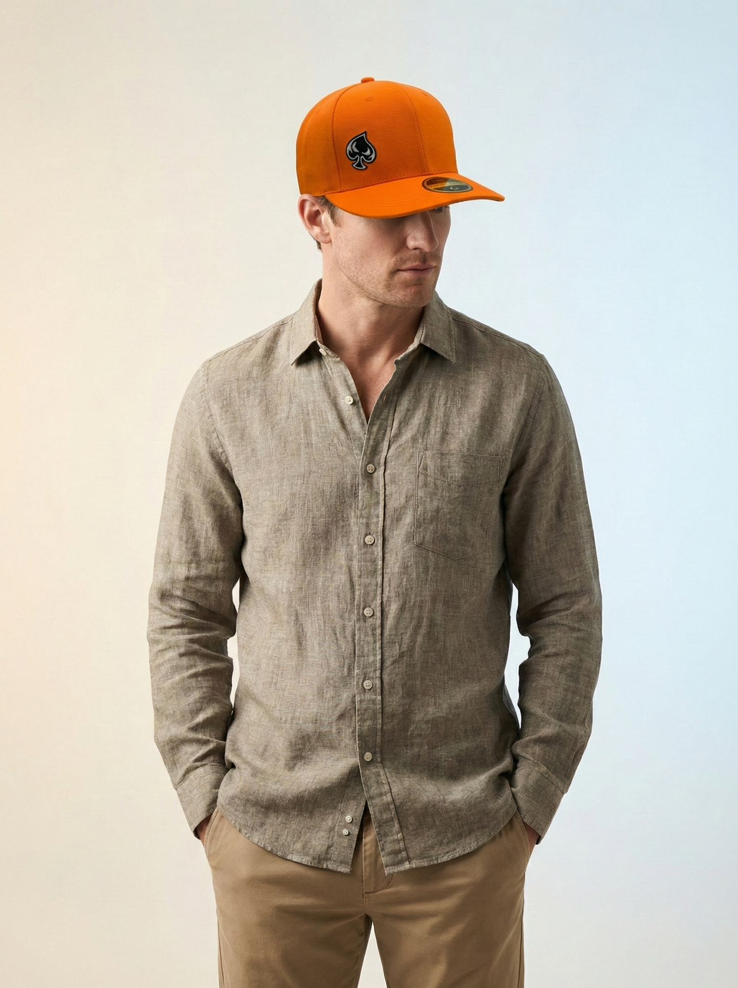 Twisted Spade Premium Fitted Hat - Orange