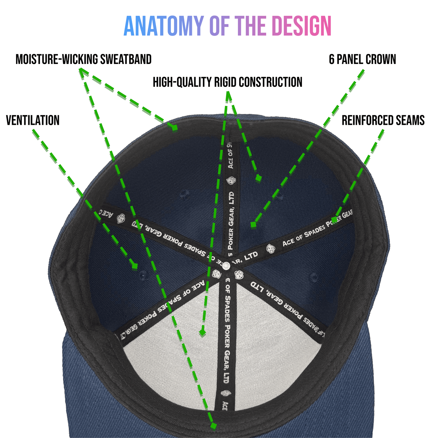 Twisted Spade Premium Fitted Hat - Navy Blue