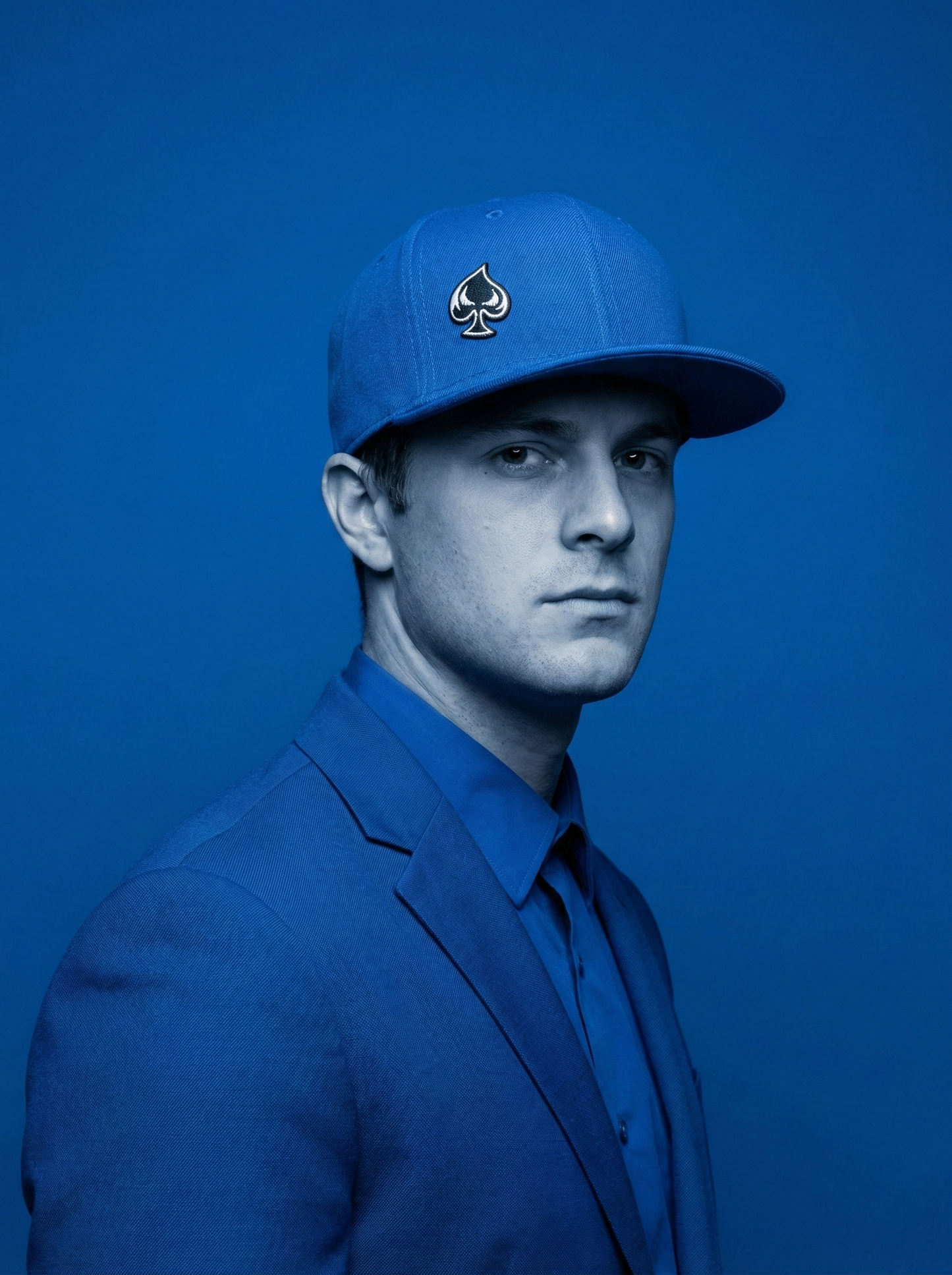 Twisted Spade Premium Fitted Hat- Blue