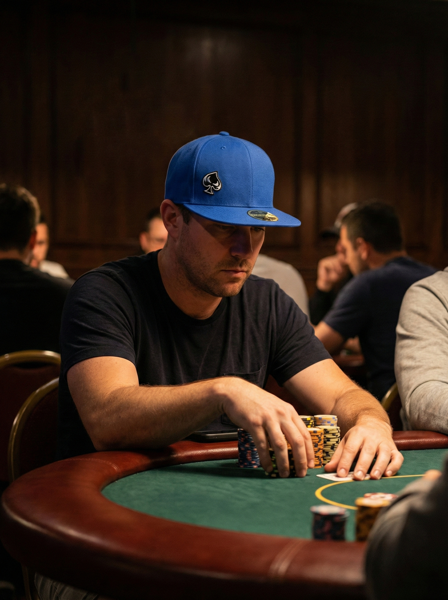 Twisted Spade Premium Fitted Hat- Blue